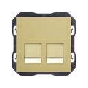 Flat voice and data cover with dust shutter for 2 RJ45 connectors bronze Simon 270