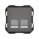 Flat voice and data cover with dust shutter for 2 RJ45 connectors titanium Simon 270