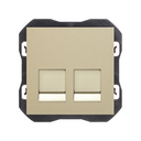 Flat voice and data cover with dust shutter for 2 RJ45 connectors cava Simon 270