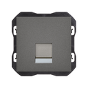 Flat voice and data cover with dust shutter for 1 RJ45 connector titanium Simon 270