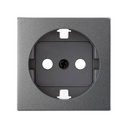 German socket outlet 16A 250V~ with screw terminal connection system titanium Simon 82 Concept