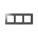 Cadre 3 éléments aluminium froid base noire Original Simon 82 Detail
