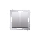 Bouton poussoir double 10AX 250V Argent mat Simon 54
