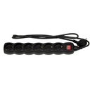 POWER STRIP 6 SOCKETS 16A 250V~ BLACK WITH SWITCH AND 1.5M CABLE H05VV-F 3G1MM² SIMON BRICO