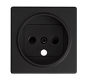 Cover with Safety Device for French Socket matt Black Simon 82 Detail