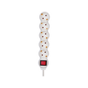 POWER STRIP 5 SOCKETS 16A 250V~ WHITE WITH SWITCH AND 1.5M CABLE H05VV-F 3G1MM² SIMON BRICO