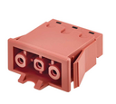 Flush-mounted quick connector "Female" 3-pole with patch cord locking system red Simon Electrical Wiring
