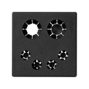 Trim plate with combined electrical and voice and data/multimedia cable entry for 1 element black Simon K45