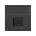 Voice and data flat plate with dust cover for 1 element for 1 Panduit® RJ45 connector black Simon K45