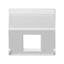 Plaque inclinée voix et données pour 1 élement sans cache anti-poussière pour 1 connecteur RJ45 blanche Simon K45