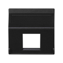 Plaque inclinée voix et données pour 1 élement sans cache anti-poussière pour 1 connecteur RJ45 noir Simon K45
