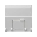 Voice and data angled plate with dust cover for 1 element for 1 RJ45 connector white Simon K45