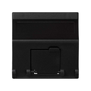 Voice and data angled plate with dust cover for 1 element for 1 RJ45 connector black Simon K45