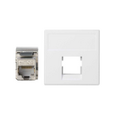 Voice and data flat plate without dust cover and 1 element with 1 RJ45 connector category 6 FTP white Simon K45