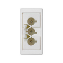 Quick connection connector male with 3 poles with trim plate for 1 element white Simon K45
