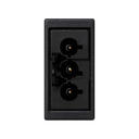 Quick connection connector male with 3 poles with trim plate for 1 element black Simon K45
