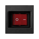 Double-pole switch 16AX 250V~ with Faston/welding terminal connection system and trim plate graphite Simon K45