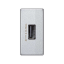 Chargeur 2.1A 5V CC type A port USB aluminium Simon K45