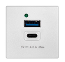 USB charger (4.2 A) of 1 element K45 type "A+C" in white Simon K45