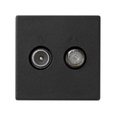 TV+SAT socket IEC single female with trim plate black Simon K45