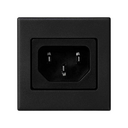 Quick connection connector male IEC320 with trim plate for 1 element black Simon K45