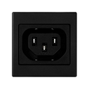 Quick connection connector female IEC320 with trim plate for 1 element black Simon K45