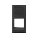 Voice and data flat plate without dust cover for 1 element for 1 3M® RJ45 connector black Simon K45