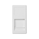 Plaque plate voix et données pour 1 élément avec cache anti-poussière pour 1 connecteur RJ45 Infra+®  blanche Simon K45