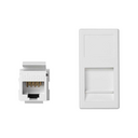 Voice and data flat plate with dust cover for 1 element and 1 RJ45 connector category 5e UTP white Simon K45