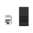 Placa de voz e dados plana com proteção de pó de 1 elemento e 1 conetor RJ45 de categoria 5e UTP preto Simon K45