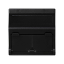 Voice and data angled plate with dust cover for 1 element for 2 RJ45 connectors black Simon K45