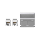 Voice and data angled plate with dust cover for 1 element and 2 RJ45 connectors category 5e UTP aluminium Simon K45