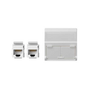 Plaque inclinée voix et données pour 1 élément avec cache anti-poussière et 2 connecteurs RJ45 catégorie 6 UTP blanche Simon K45