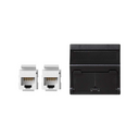 Voice and data angled plate with dust cover for 1 element and 2 RJ45 connectors category 6 UTP black Simon K45