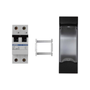 Two-pole MCB 16 A for 3 elements with trim plate black Simon K45