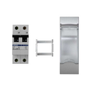 Magnetotérmico bipolar 10 A de 3 elementos con placa embellecedora aluminio Simon K45