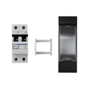 Two-pole MCB 10A for 3 elements with trim plate black Simon K45