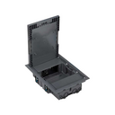 Shallow square floor box for 4 elements and 2 half elements in concrete or raised floor grey Simon K45