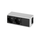 Configured aluminum profile Ofiblock Line and electrical connection through 3pole connector graphite Simon K45