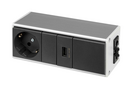 Configured aluminum profile Ofiblock Line and electrical connection through 3pole connector graphite Simon K45