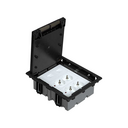 Adjustable floor box kit for pavement with 3 double elements containing 2 internally wired double sockets and a plate for 2 RJ45 graphite Simon Cima