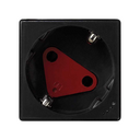 Schuko socket outlet 16A 250V~ with safety shutter, indicator light and screw terminal connection black Simon K45
