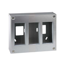 Surface mount metal wall box for 6 elements stainless steel Simon K45