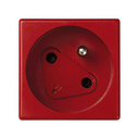 Prise double 2P+T 16A 250V ~ avec dispositif de sécurité, connexion rapide et détrompeur rouge rouge Simon 500 Cima