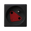 Prise double 2P+T 16A 250V ~ avec dispositif de sécurité, connexion rapide et détrompeur rouge graphite Simon 500 Cima