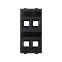 Flat voice and data plate without dust cover for 4 RJ45 from Panduit® double element graphite Simon Cima
