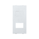 Flat voice and data plate without dust cover for 2 or 4 RJ45 of Siemon® MAX Series 1 double element white Simon Cima