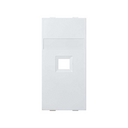 Flat voice and data plate without dust cover for 1 RJ45 of Infra+® double element white Simon Cima