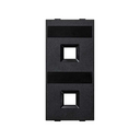 Flat voice and data plate without dust cover for 2 RJ45 of Infra+® double element graphite Simon Cima