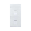 Flat voice and data plate with dust cover for 2 RJ45 of Infra+® 1 double element white Simon Cima